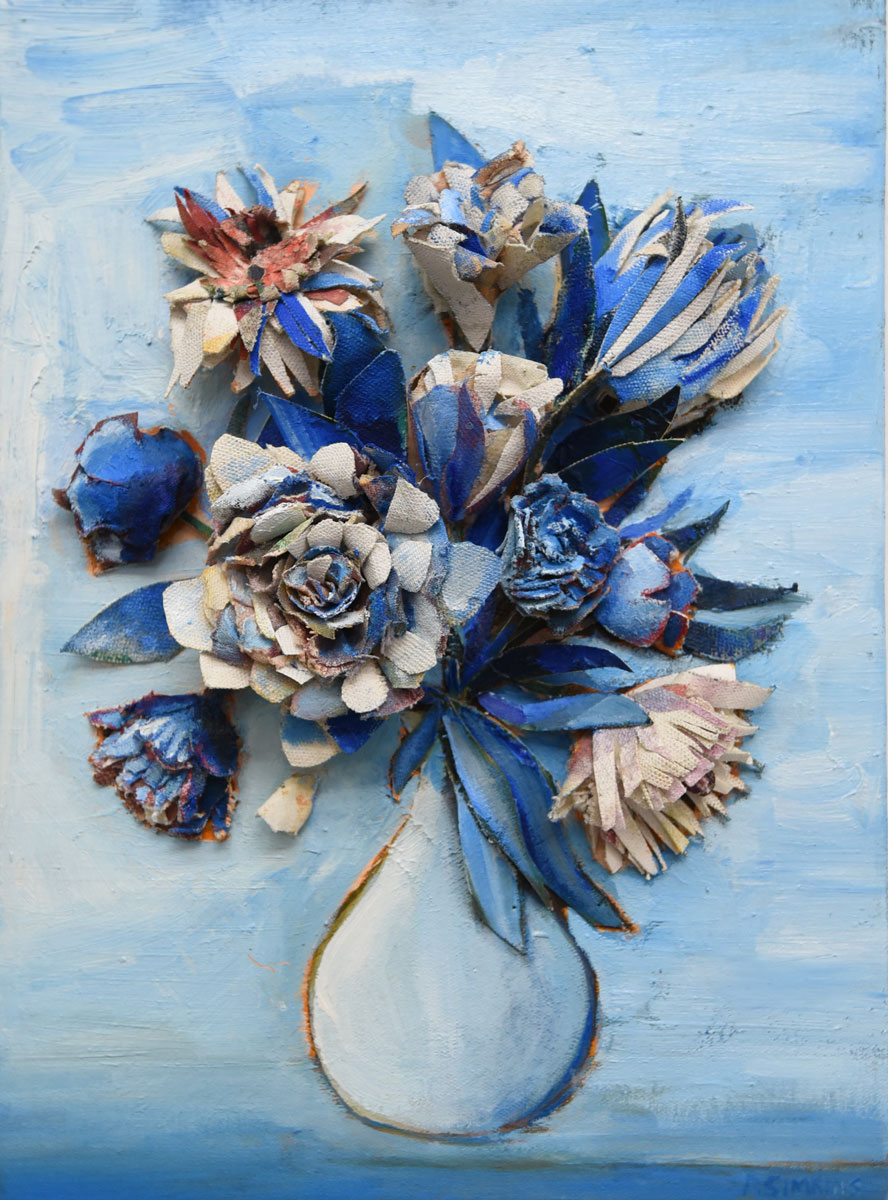 blue-flowers-_patrick-simkins_artist_collage_oil-paint_Paris_2021