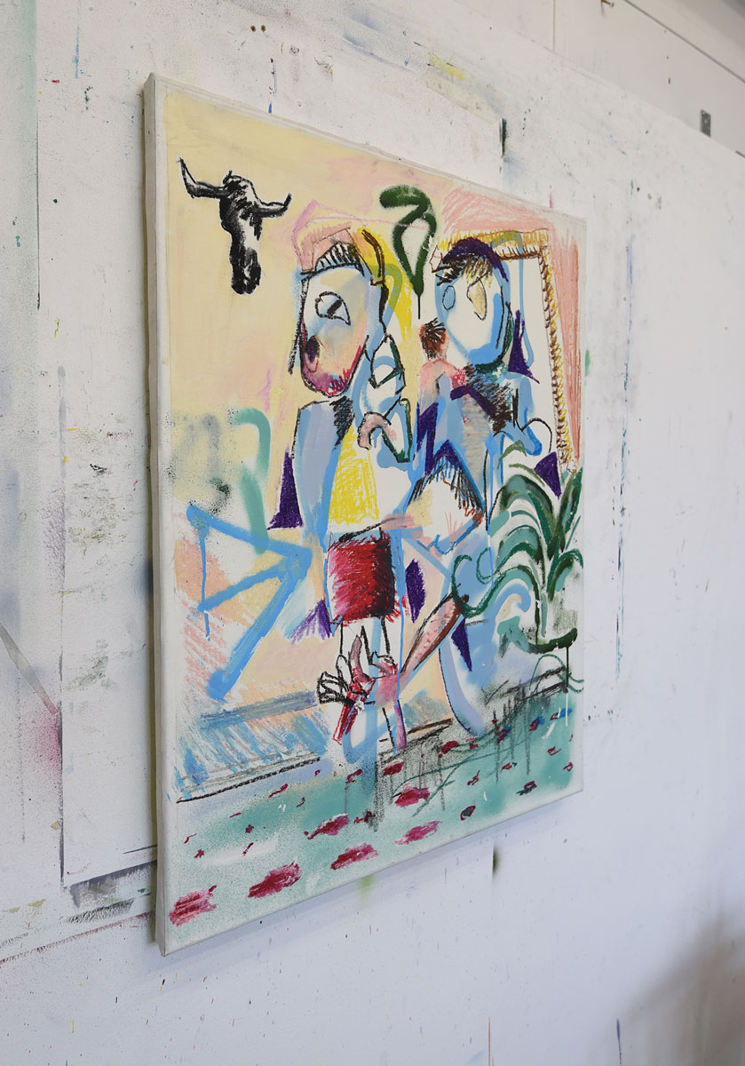 Bullring_side2_patrick-simkins_artist_spray-paint_oil-paint-on-canvas_Paris_2022