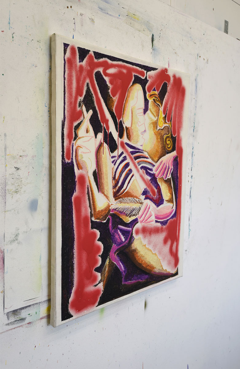 Fingers-Crossed_side2_patrick-simkins_artist_spray-paint_oil-paint-on-canvas_Paris_2022