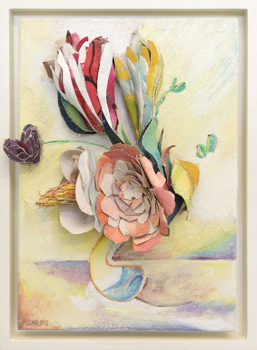 Hearts-boundless-bloom_framed_patrick-simkins_artist_painter_oil-on-upcycle-canvas-art_collage_Paris_2024